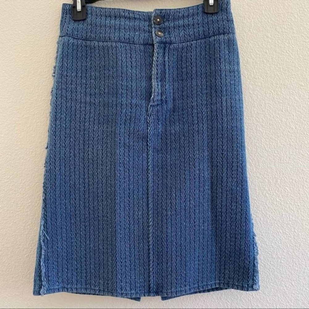 BASIC HOUSE Herringbone Denim Pencil Skirt, Sz S